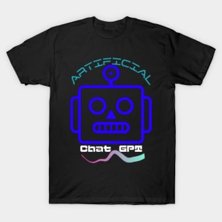 Chat GPT Artificial , Blue Robot T-Shirt